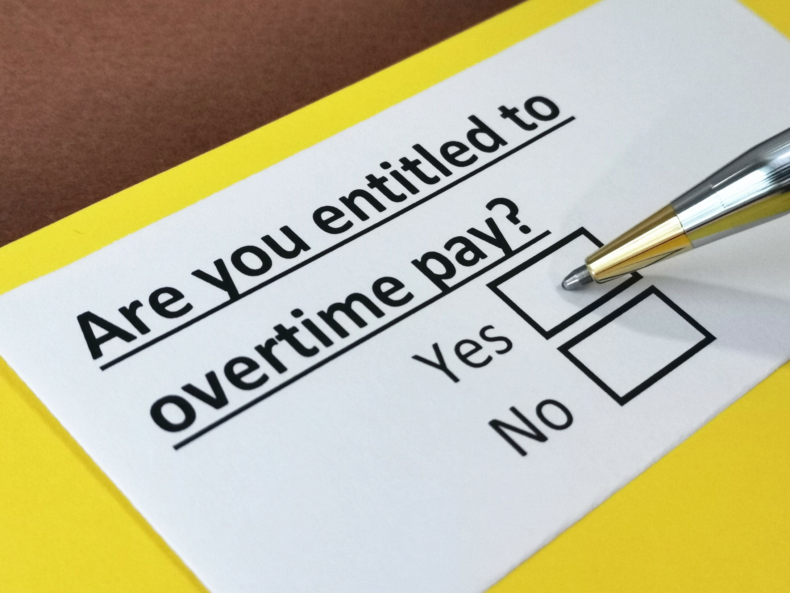 Text: Are you entitled to overtime pay?