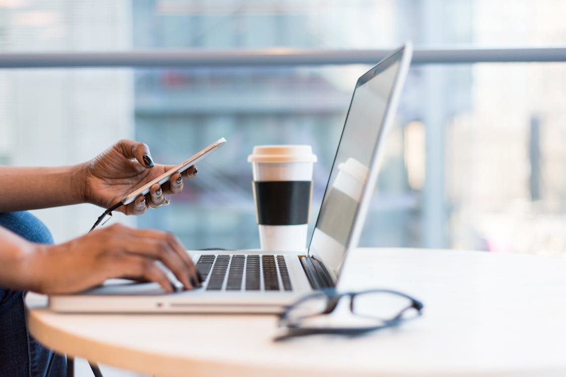 a person using a laptop